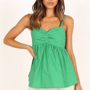 Emerald Green Ruched Women's Blouse